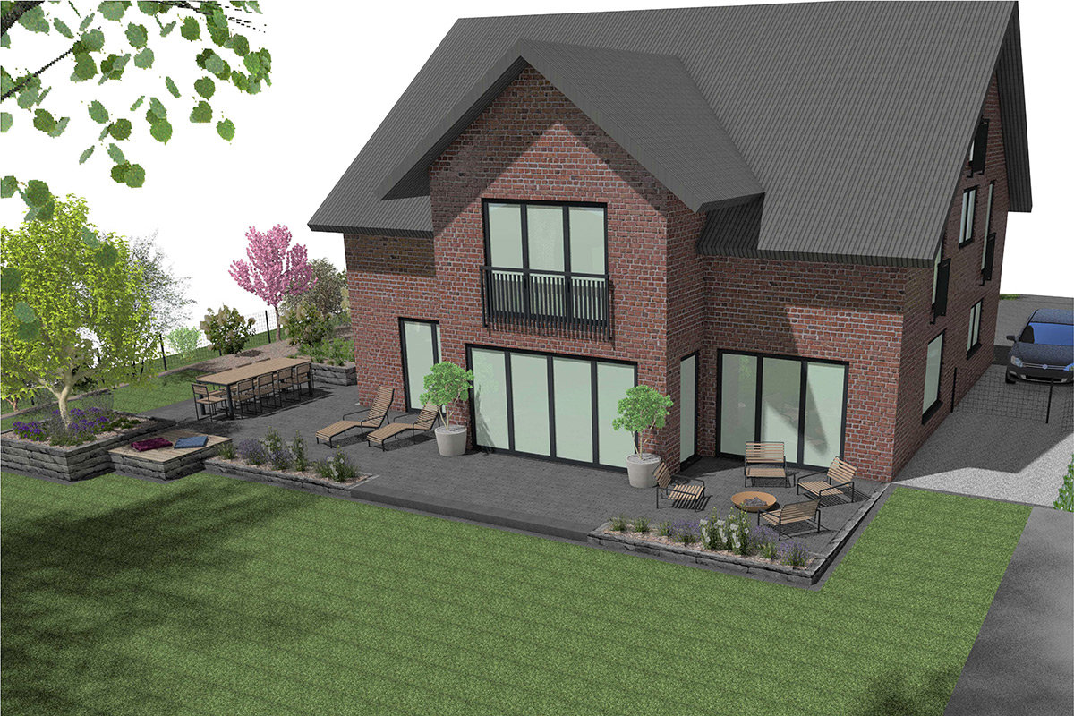 in 3D geplanter Garten in 3D geplanter Garten